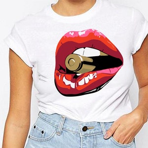 Valentine Glamour Red Lips with Bullet, Printable Vector (svg, eps, pdf, png)