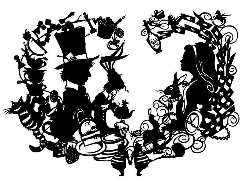 Download Alice in Wonderland Mad hatter svg White Rabbit svg Clock ...