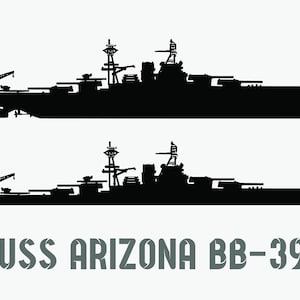 USS Arizona Battleship SVG: Navy Silhouette Cut File (Digital Download)