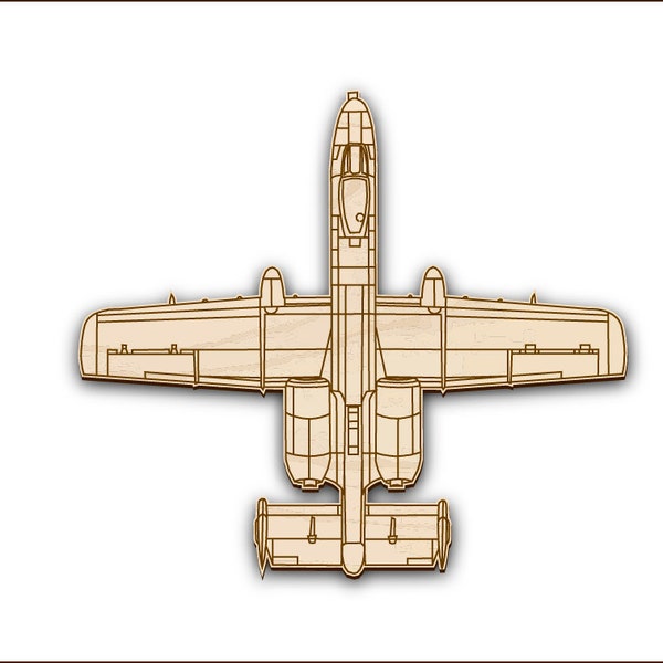 Wooden plane, A-10 Thunderbolt II, Warthog  plywood cutout,plywood figure Laser Cutting shape wood Ornaments Craft Decoration, Gift