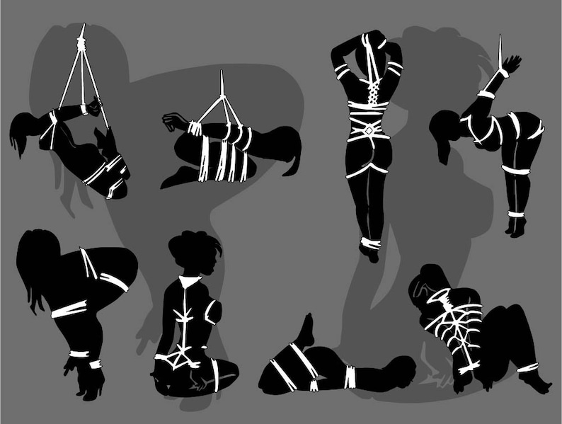BDSM Positions SVG Bundle, Kinky Art, Fetish Silhouette (Digital Download) image 6