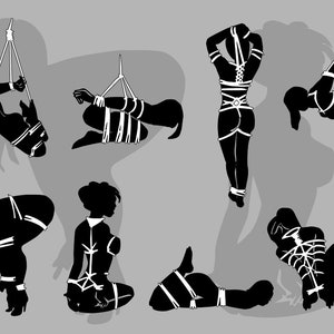 BDSM Positions SVG Bundle, Kinky Art, Fetish Silhouette (Digital Download) image 9