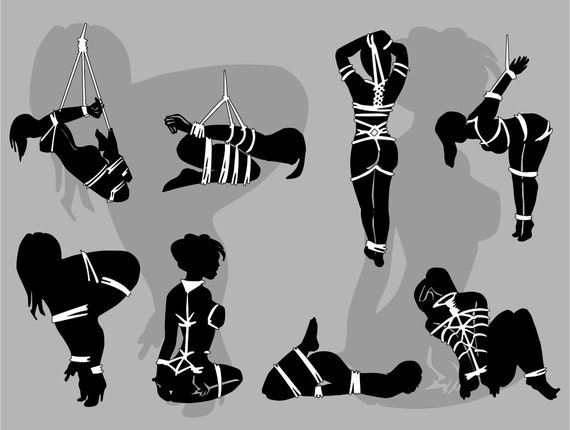 BDSM Positions SVG Bundle, Kinky Art, Fetish Silhouette (Digital Download)