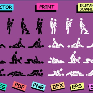 Kama Sutra SVG, Sex Positionen Vektor Set (Digitaler Download)