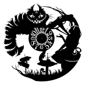 Alice im Wunderland SVG: Katze, Uhr, Silhouette, Cricut Cut Datei