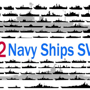 Archivos de silueta de buques de guerra - Paquete SVG de acorazado, Clipart de acorazado, SVG de la marina, Archivo de silueta de acorazado, Archivo de corte, SVG para Cricut,