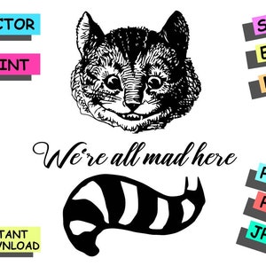 Alice in Wonder Cat SVG Bundle: Cricut, Silhouette (Digital Download)