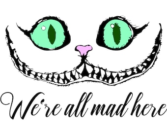 Alice in Wonderland SVG: Cheshire Cat SVG Silhouette, Cricut Designs (Digital Download)