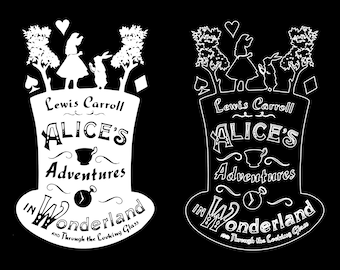 Alice in Wonderland SVG: Lewis Carroll Hat Silhouette (Digital Download)