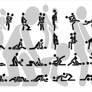 Sexuelle Positionen Strichmännchen SVG, Kamasutra Vektor (Digitaler Download)
