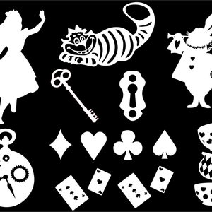 Clipart Alicji, Alicja Svg. Alicja w Cudach Svg, Alicja Kot Svg, Kraina Czarów SVG dla Cricut, Sylwetka Kota, Natychmiastowe Pobieranie, sylwetka, Cud