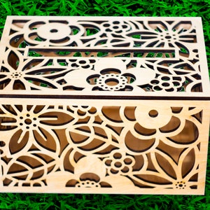 Floral Wedding Card Box: Handmade Plywood Keepsake