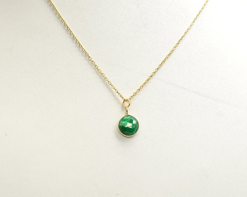 Dainty Golden Emerald necklace,Green color /& precious necklace,birthday gift May Birthstone necklace,925 silver necklace,Gift for her,Trendy