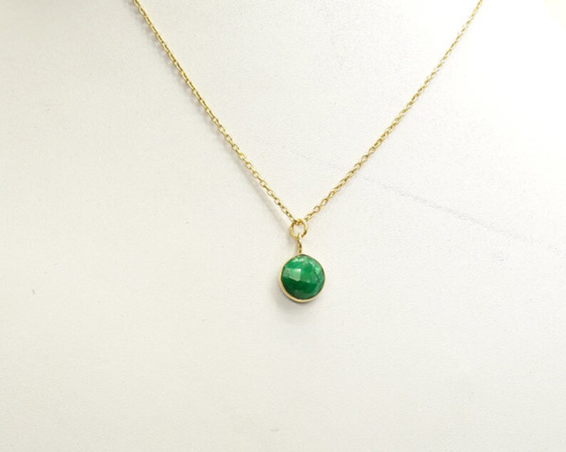 Dainty Golden Emerald necklace,Green color /& precious necklace,birthday gift May Birthstone necklace,925 silver necklace,Gift for her,Trendy