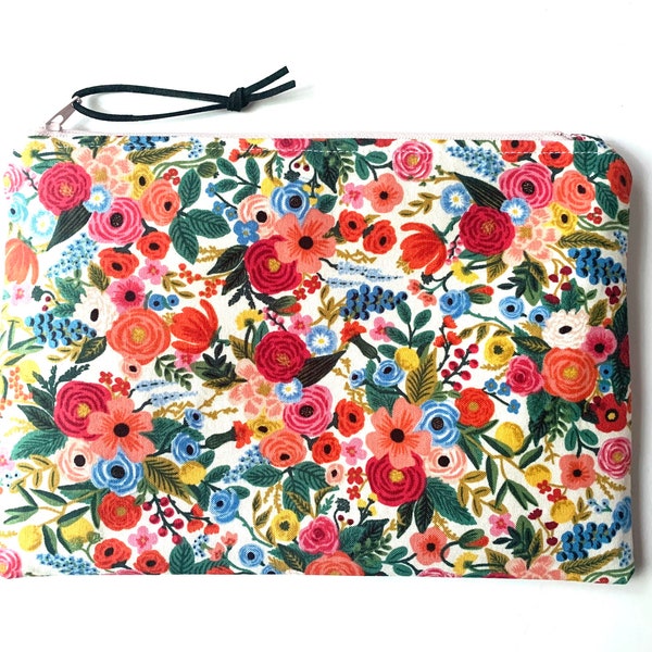 Rifle Paper Co Cosmetic Bag, Clutch, Zipper Pouch; Wildwood Rifle Paper Co Fabric