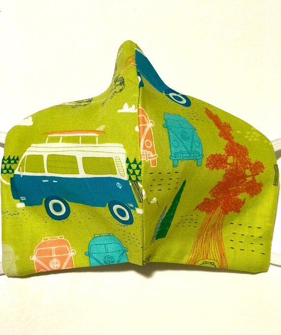 VW Bus Face Mask/bus Mask Cotton Face Mask Nose Wire Etsy
