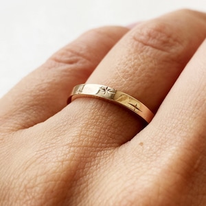 Celestial solid 14k gold ring, Constellation themed rose gold band, Milky way solid gold ring, Gold ring gift idea for wife, girlfriend