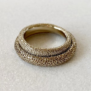 Matching organic solid gold wedding bands for couple, Unique 14K gold wedding bands, Wedding bands for him and for her, Comfort fit band