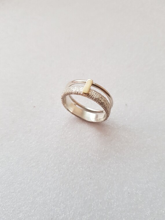 double silver ring