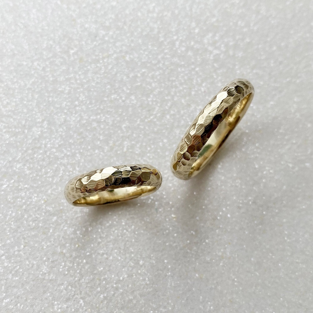 Solid Gold Wedding Rings Matching Solid Gold Wedding Rings Set 4 Mm Wide - Etsy