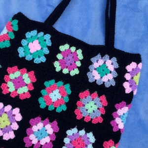 Crochet Bag // Handmade Crochet Bag // Tote Bag // Summer Festival Crochet Bag // Sac à bandoulière coloré // Grandma Square Bag image 1