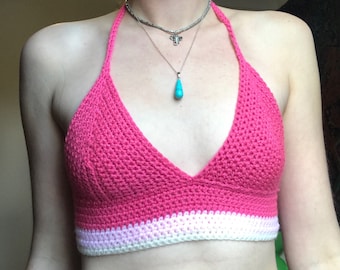 Crochet Bralette // Handmade Crochet Top // Festival Bralet // Summer Crochet Bralette // Colourful Bralet // Halter Neck // Tie Neck Top