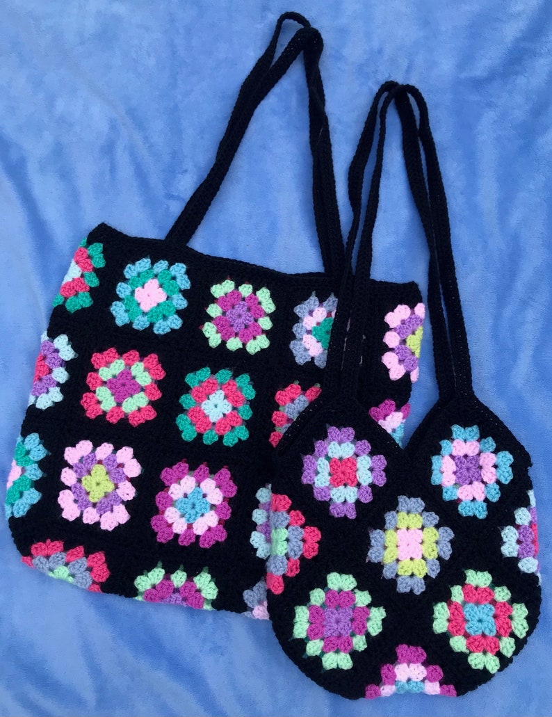 Crochet Bag // Handmade Crochet Bag // Tote Bag // Summer Festival Crochet Bag // Sac à bandoulière coloré // Grandma Square Bag image 10
