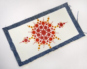 Dot Mandala Painting on Denim