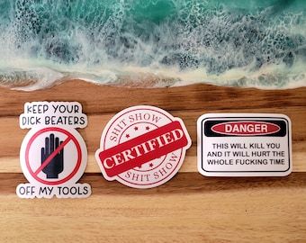 Paquete de calcomanías de vinilo troqueladas para construcción, resistentes al agua, humor de obrero, bromas de comerciante, calcomanía para casco de seguridad, fabricadas por ArtsynotCraftsy