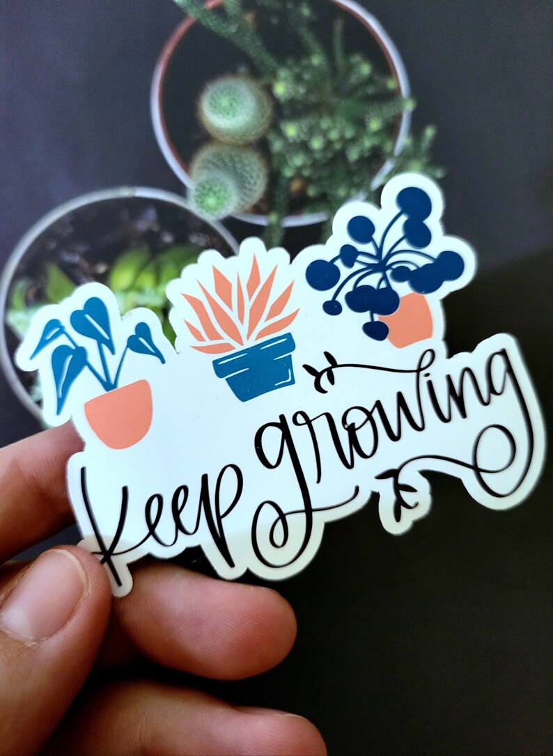 Keep Growing Vinyl Die Cut Vinyl Sticker, Motivational, Inspirational ...