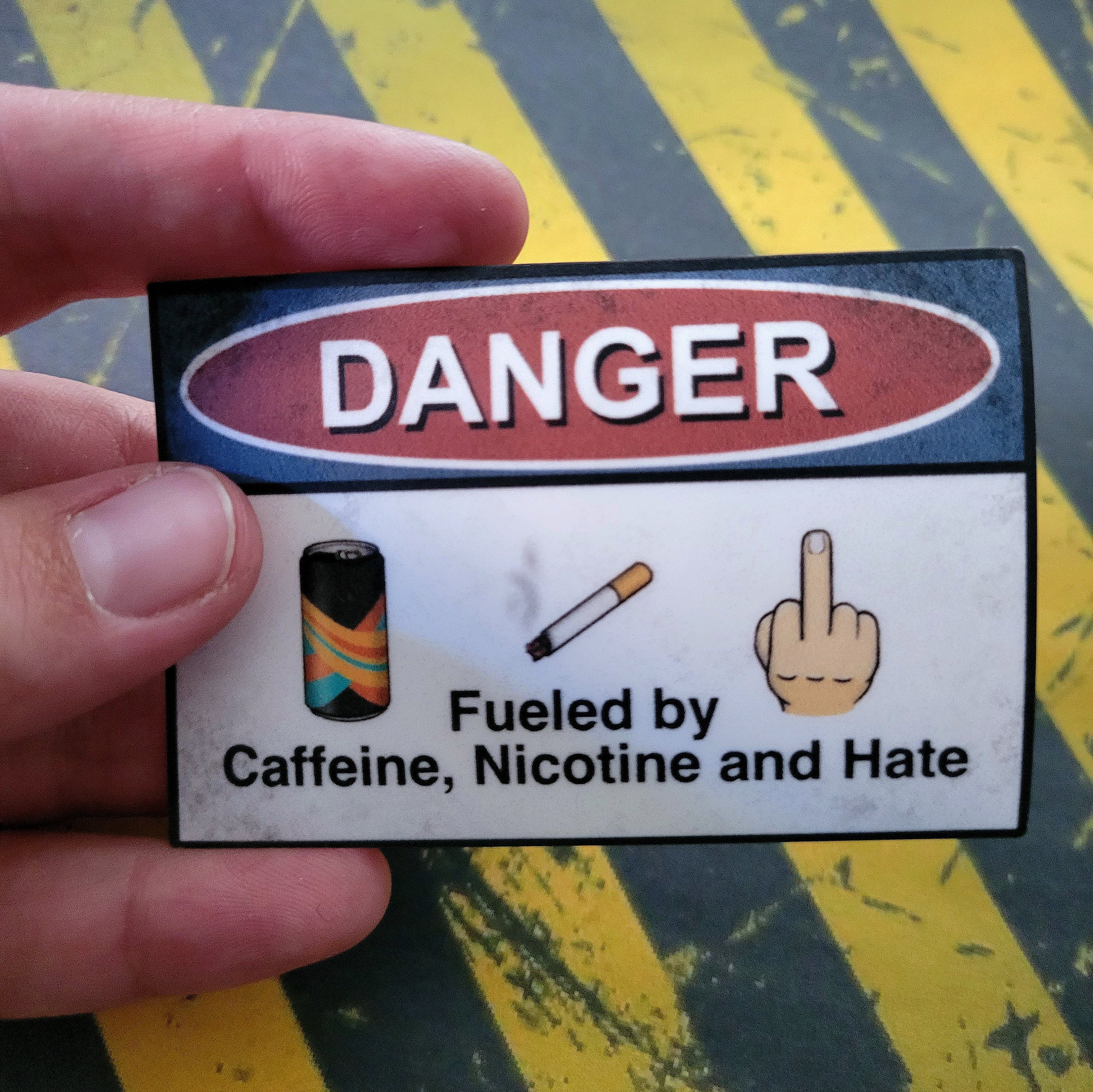 Fueled by Caffeine, Nicotine and Hate Die Cut Matte Vinyl Sticker, Work  Humor, Hard Hat Sticker, Construction, by Artsy Not Craftsy