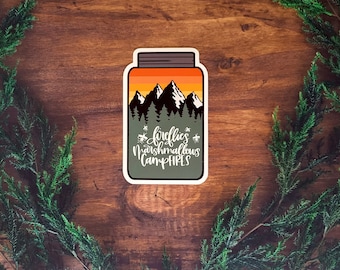 Glühwürmchen, Marshmallows, Lagerfeuer Vinyl-Aufkleber, Camping, Outdoors, Smores, Nationalparks, Lagerfeuer, made by Artsy not Craftsy