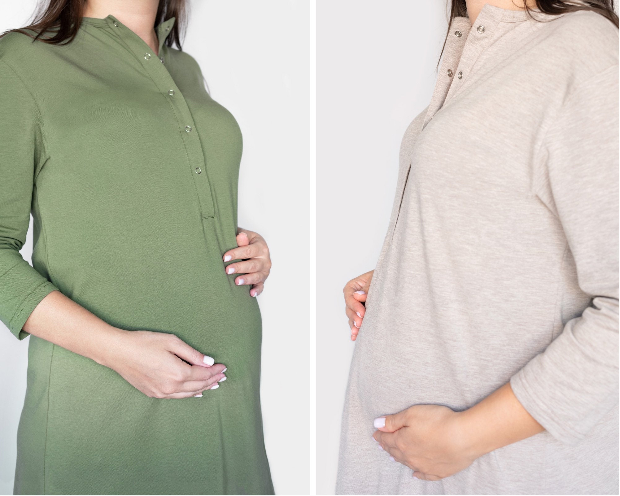 Maternity Robe Labor and Delivery Gown Cotton Nightgown Etsy