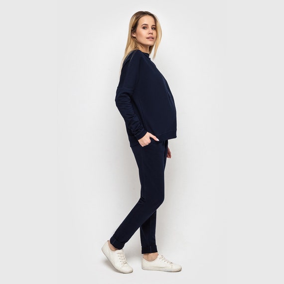 Maternity Clothes Pants \u0026 Jumper Blue 