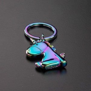 Keychain unicorn rainbow with engraving image 3