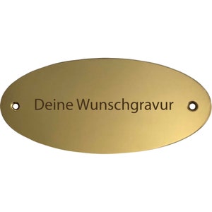 Brass plate 132 x 58 mm oval - with personal engraving