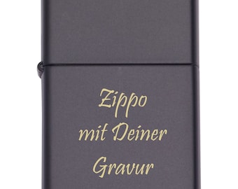 Zippo Black Matte mit Gravur
