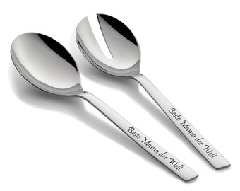 WMF salad cutlery Nuova 2-piece 25 cm with engraving