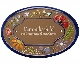 Ceramic sign 20.5 x 14 cm - Wildflower decor