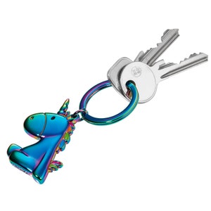 Keychain unicorn rainbow with engraving image 2