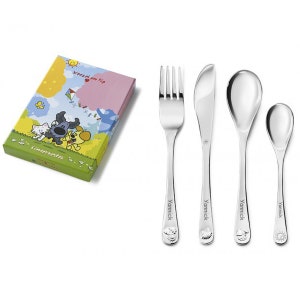 Kinderbesteck - Wusel & Pip 4-teilig inkl. Gravur