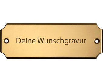 Brass plate 100 x 35 mm - with personal engraving