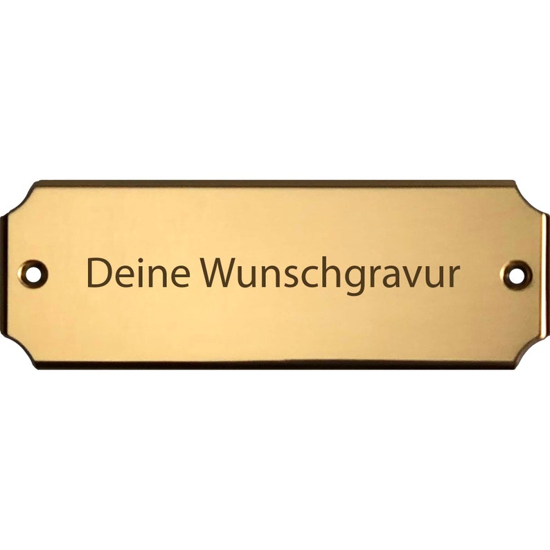 Messingschild 100x35 mm mit persönlicher Gravur Bild 1