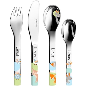Kinderbesteck ONE Woody 4-teilig inkl. Gravur
