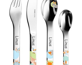 Children's cutlery ONE Woody 4 pieces including engraving