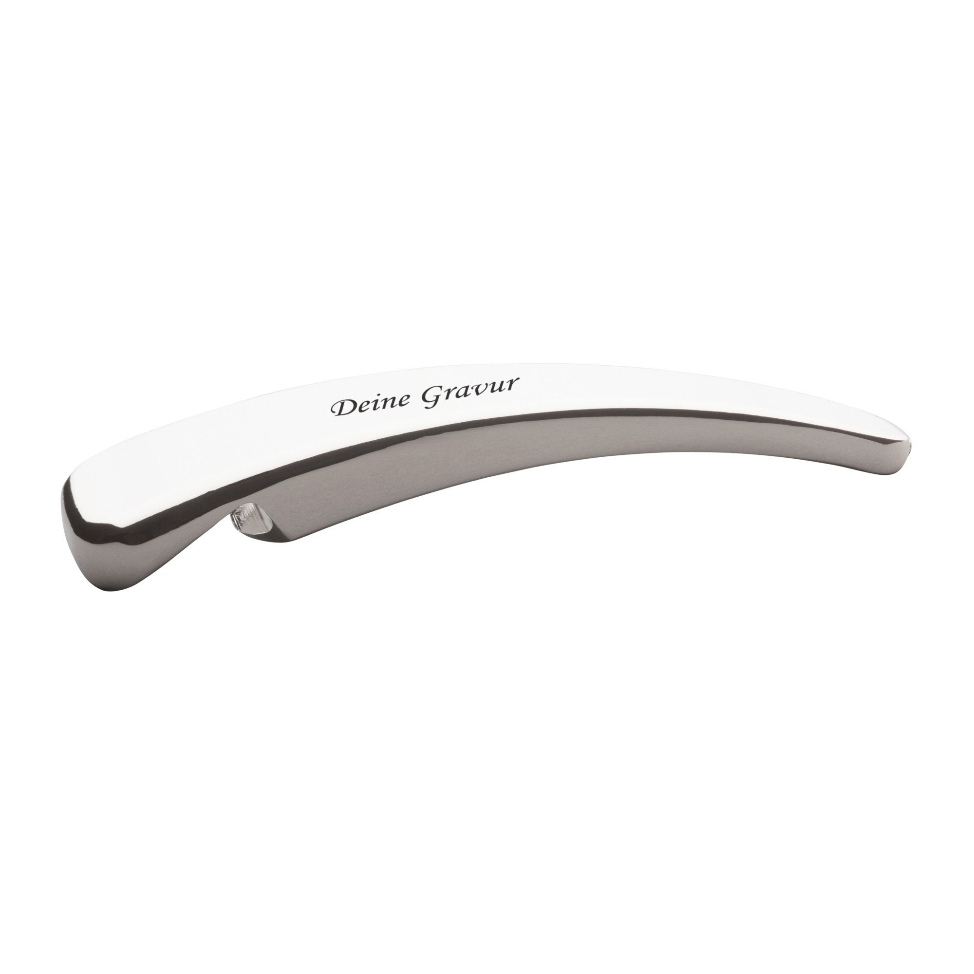 heavy, elegant bottle opener with engraving of your choice