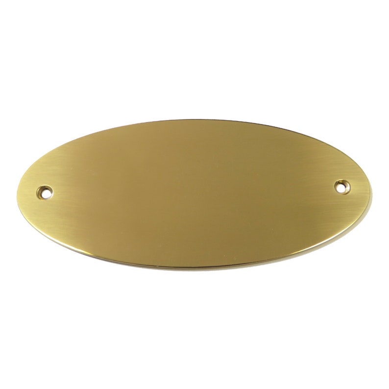 Brass plate 132 x 58 mm oval with personal engraving Etsy