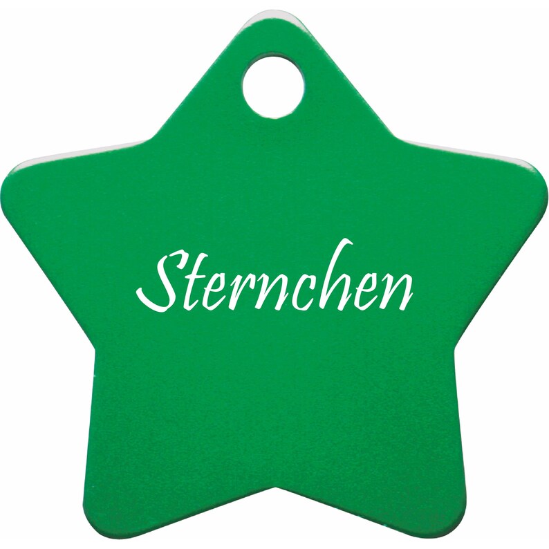 Dog tag STERN LARGE made of aluminum with individual laser engraving Green