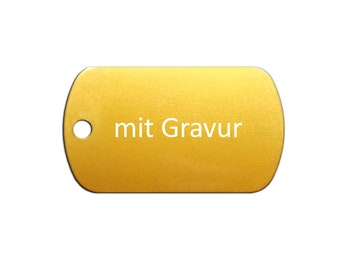 golden Army Tag - dog tag with ball chain and with engraving