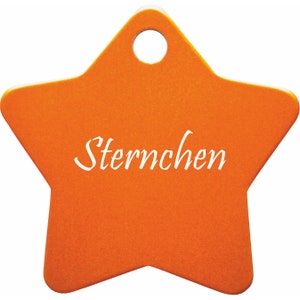 Dog tag STERN LARGE made of aluminum with individual laser engraving Orange